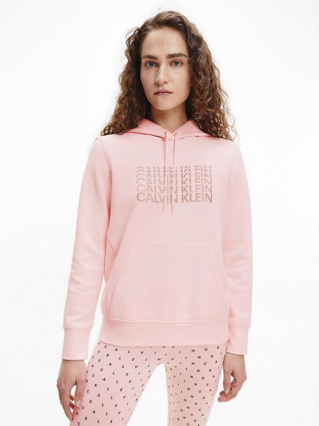 Calvin Klein USA Relaxed Logo Womens Hoodie Pink 9253461-FM